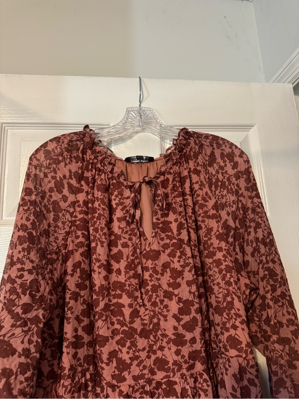 Women's Floral Tiered Maxi Dress in Dusty Rose - Picture 5 of 10